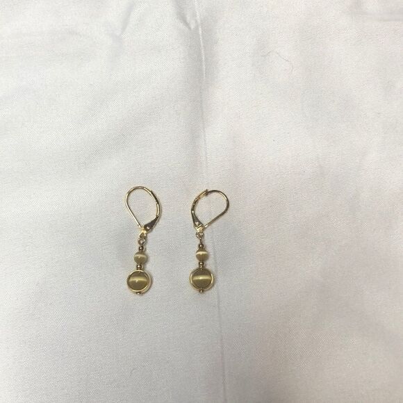 4/$25 Gold necklace with green and peach s… - Picture 3 of 5